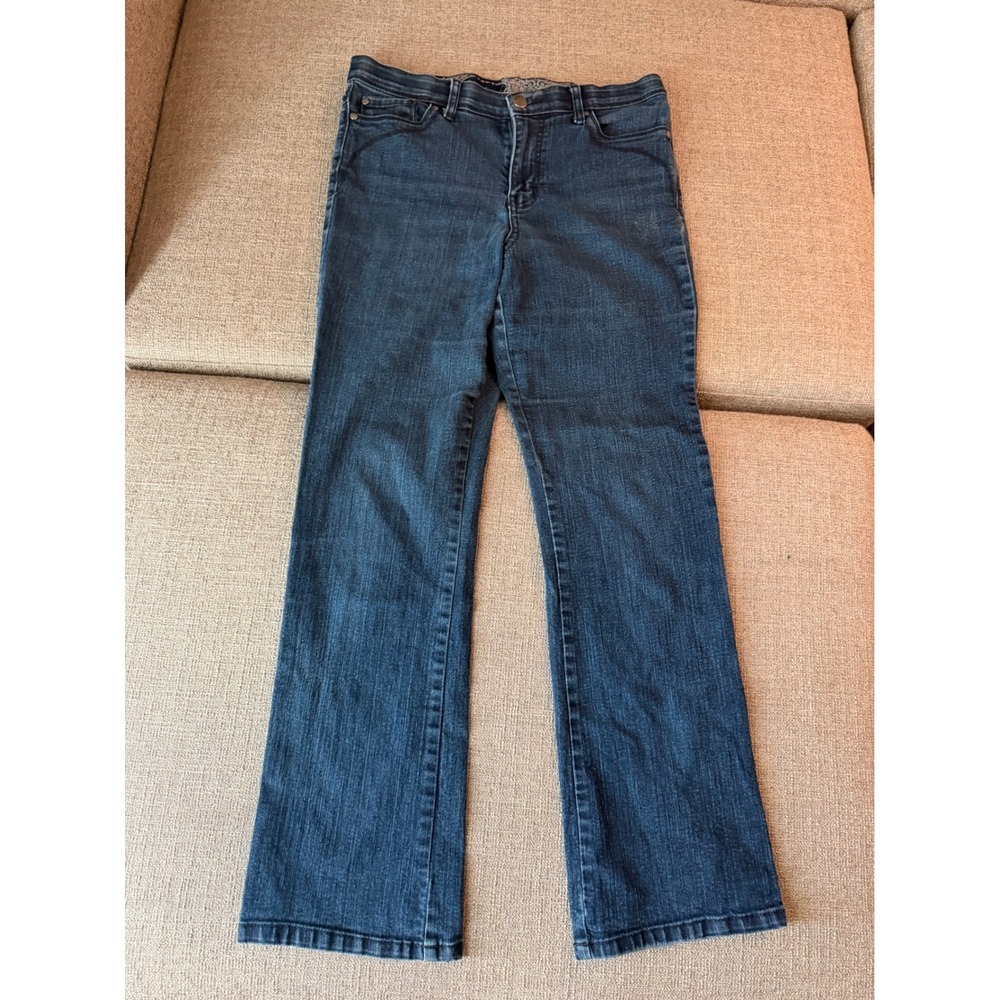 Gloria Vanderbilt Amanda Jeans Womens 10P Dark Wash High Rise Straight Leg 0349